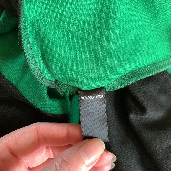 Double Zero black & Kelly green colorblock dress L - Picture 5 of 9